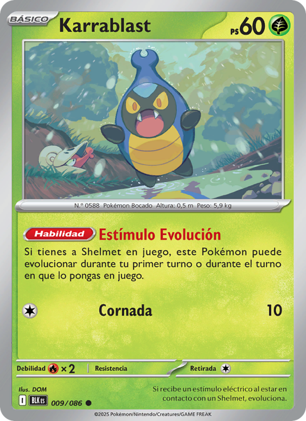 Karrablast 009 — Schwarze Blitze (Spanish Pokémon TCG card)