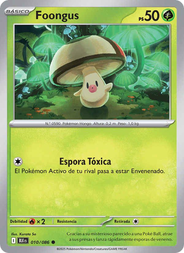 Foongus 010 — Schwarze Blitze (Spanish Pokémon TCG card)