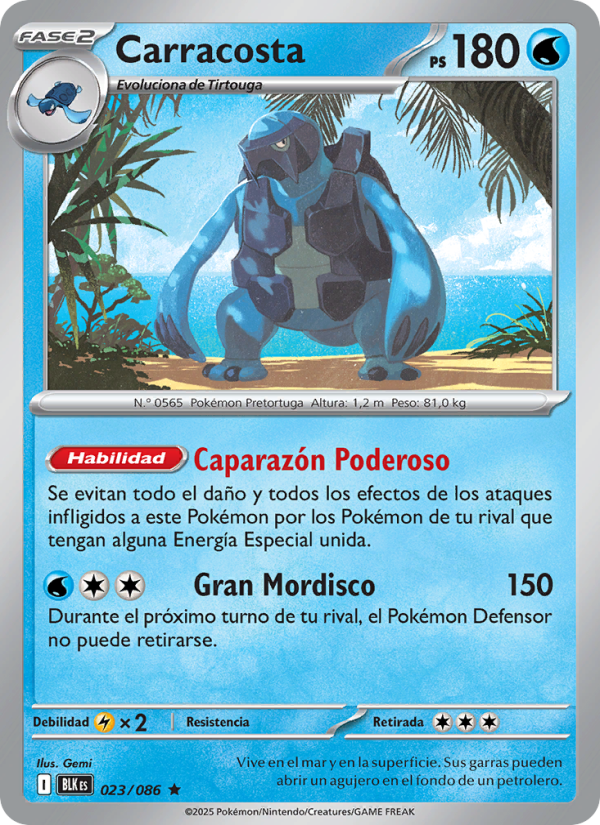 Carracosta 023 — Schwarze Blitze (Spanish Pokémon TCG card)