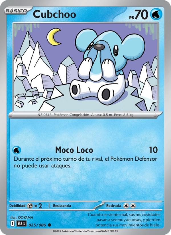Cubchoo 025 — Schwarze Blitze (Spanish Pokémon TCG card)