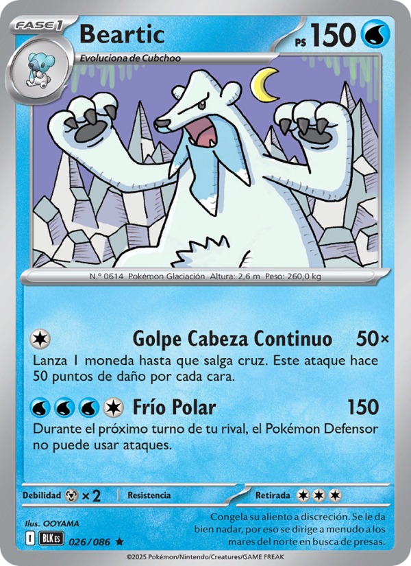 Beartic 026 — Schwarze Blitze (Spanish Pokémon TCG card)