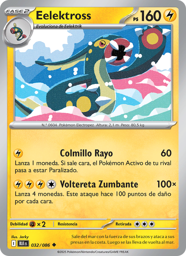 Eelektross 032 — Schwarze Blitze (Spanish Pokémon TCG card)