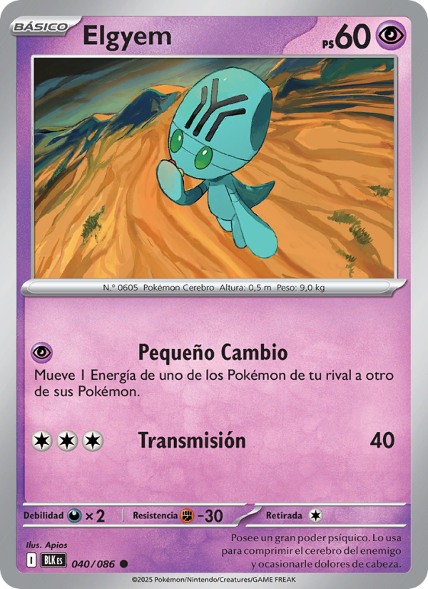 Elgyem 040 — Schwarze Blitze (Spanish Pokémon TCG card)