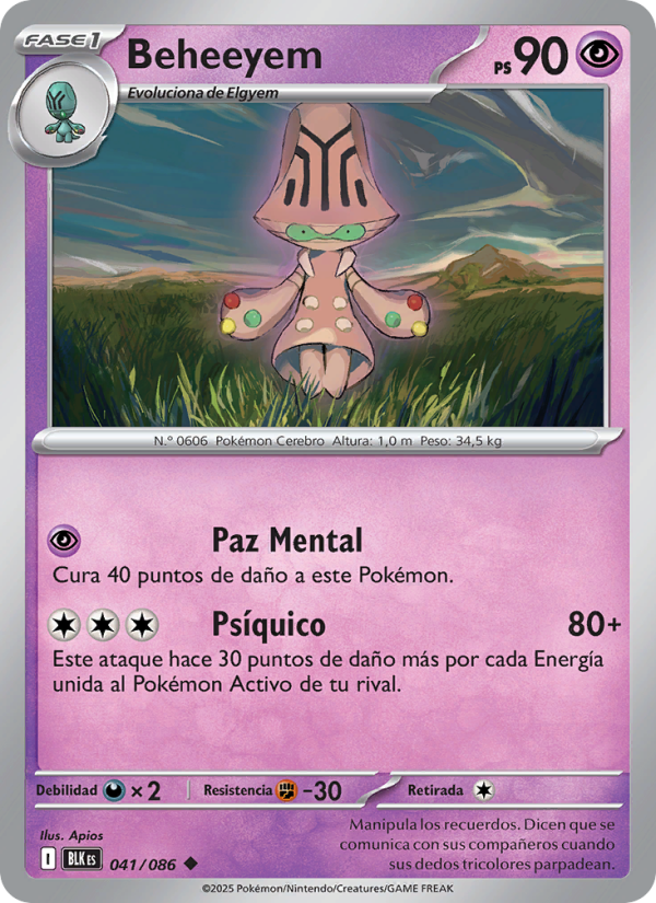 Beheeyem 041 — Schwarze Blitze (Spanish Pokémon TCG card)