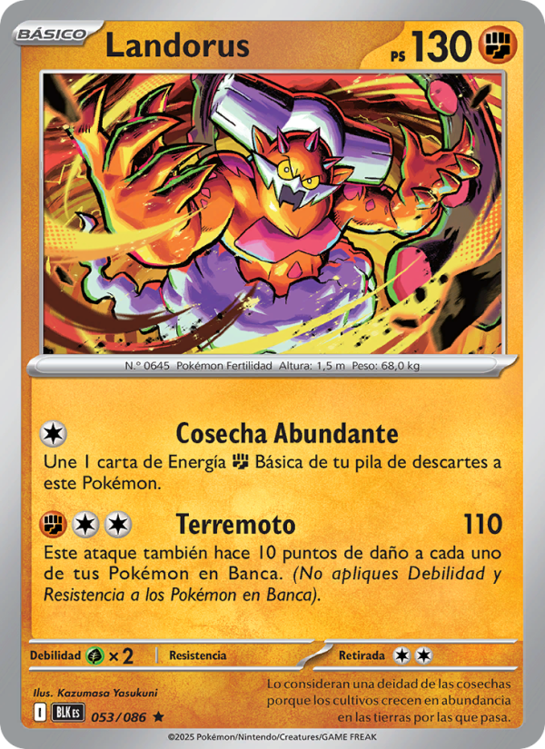 Landorus 053 — Schwarze Blitze (Spanish Pokémon TCG card)