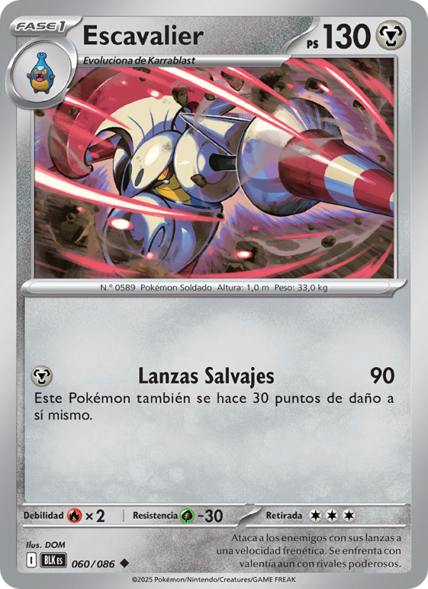 Escavalier 060 — Schwarze Blitze (Spanish Pokémon TCG card)