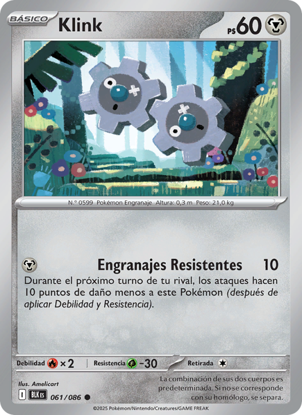 Klink 061 — Schwarze Blitze (Spanish Pokémon TCG card)