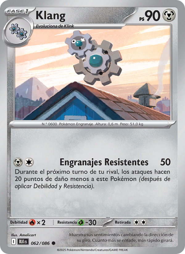 Klang 062 — Schwarze Blitze (Spanish Pokémon TCG card)
