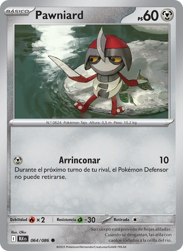 Pawniard 064 — Schwarze Blitze (Spanish Pokémon TCG card)