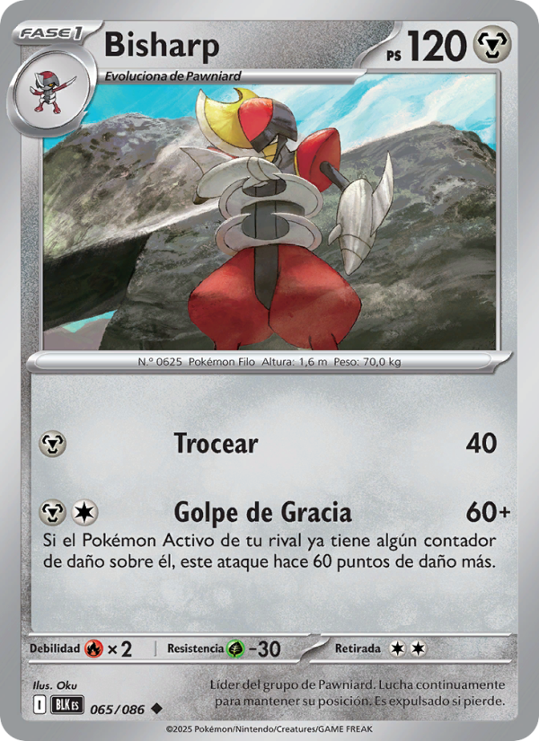 Bisharp 065 — Schwarze Blitze (Spanish Pokémon TCG card)