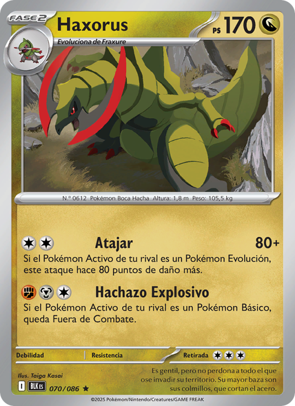 Haxorus 070 — Schwarze Blitze (Spanish Pokémon TCG card)