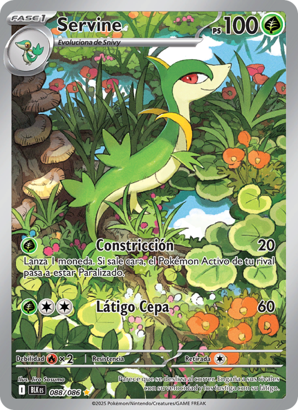 Servine 088 — Schwarze Blitze (Spanish Pokémon TCG card)