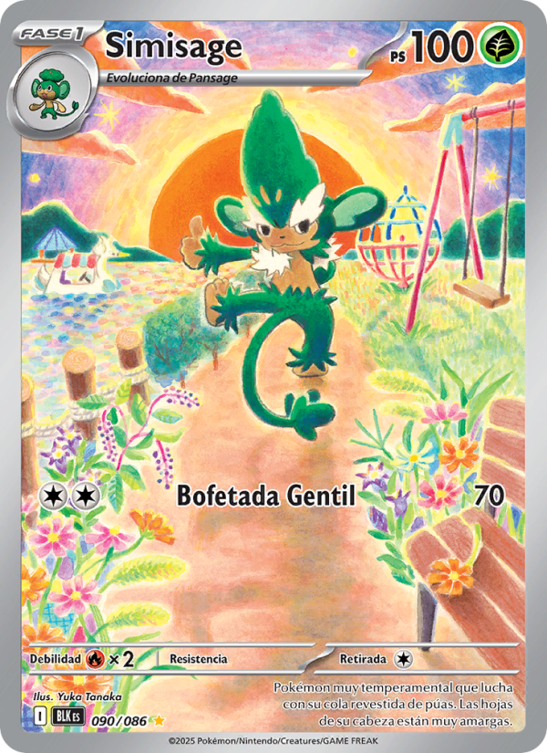 Simisage 090 — Schwarze Blitze (Spanish Pokémon TCG card)