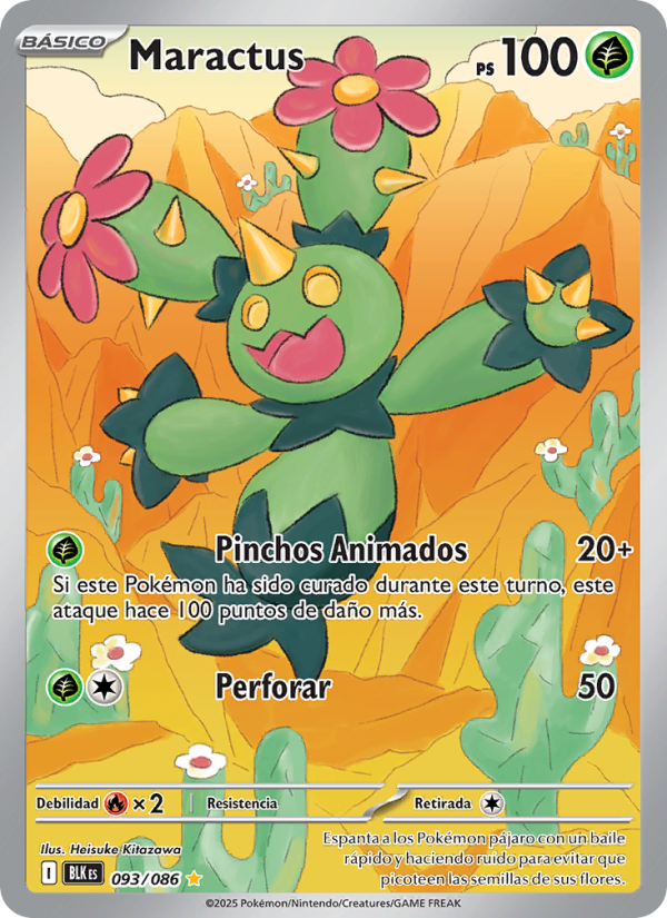 Maractus 093 — Schwarze Blitze (Spanish Pokémon TCG card)