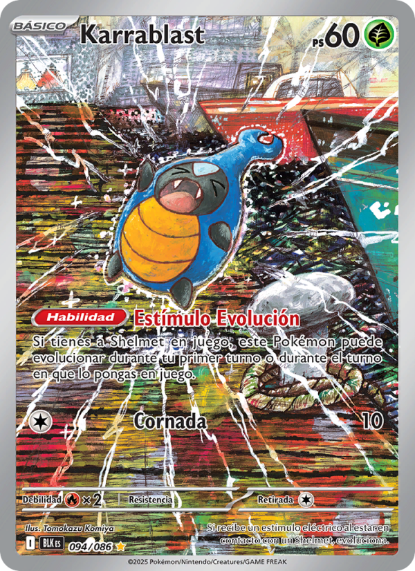 Karrablast 094 — Schwarze Blitze (Spanish Pokémon TCG card)