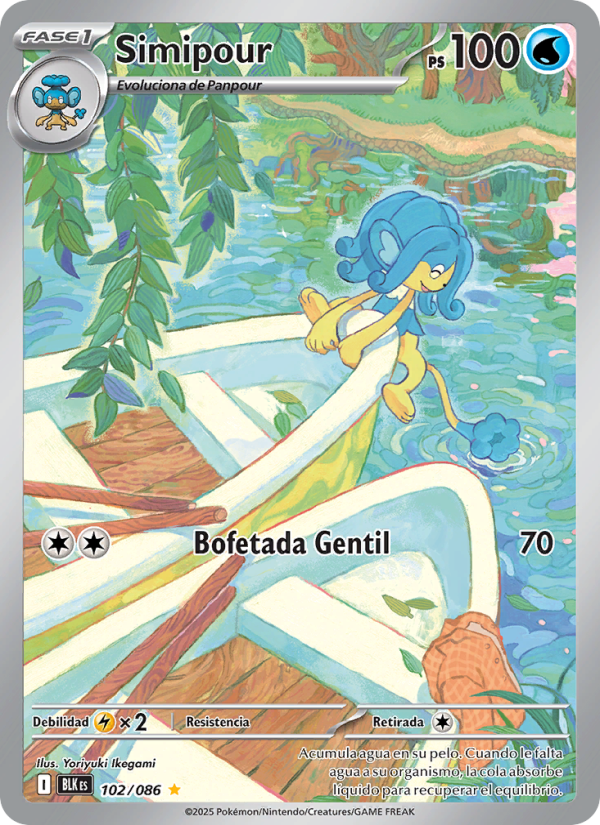 Simipour 102 — Schwarze Blitze (Spanish Pokémon TCG card)
