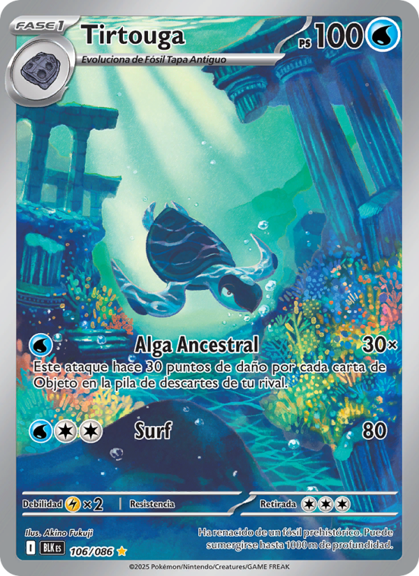 Tirtouga 106 — Schwarze Blitze (Spanish Pokémon TCG card)
