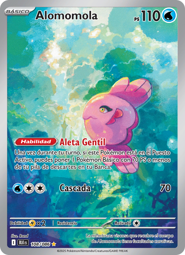 Alomomola 108 — Schwarze Blitze (Spanish Pokémon TCG card)