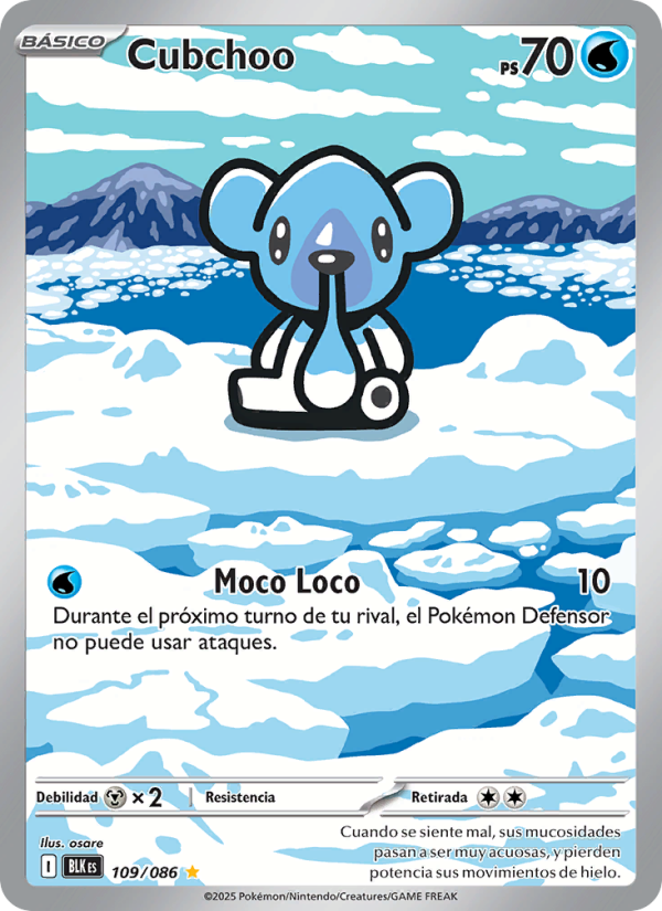 Cubchoo 109 — Schwarze Blitze (Spanish Pokémon TCG card)