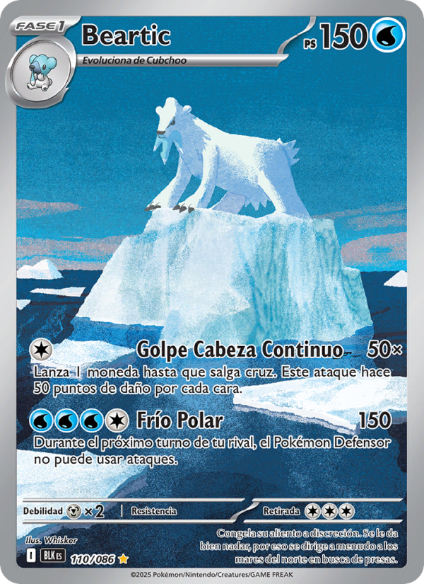 Beartic 110 — Schwarze Blitze (Spanish Pokémon TCG card)