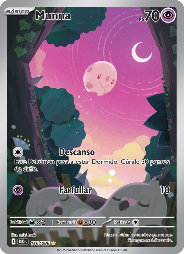 Munna 116 — Schwarze Blitze (Spanish Pokémon TCG card)