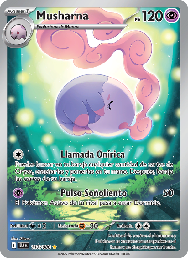 Musharna 117 — Schwarze Blitze (Spanish Pokémon TCG card)