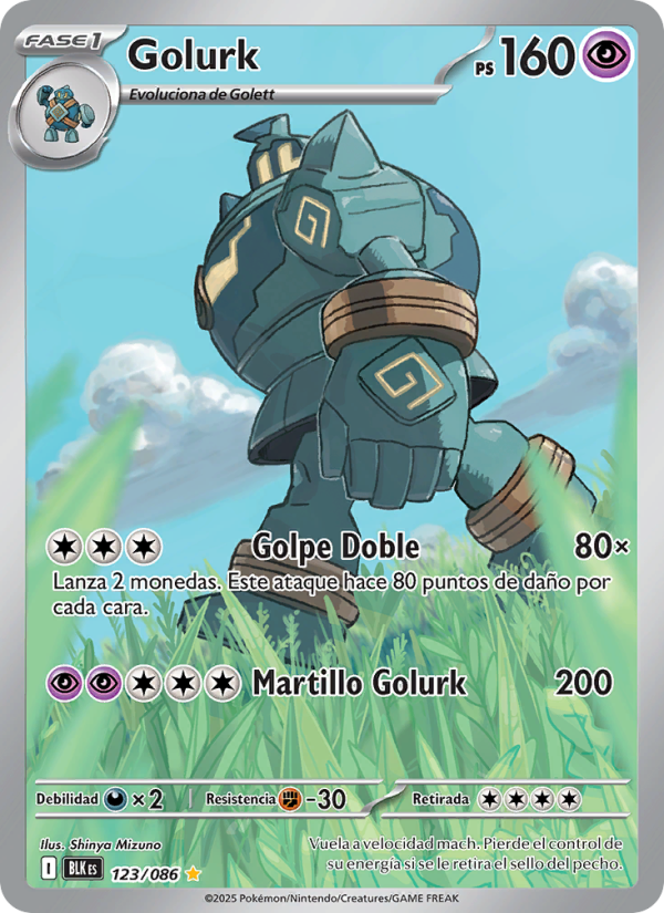 Golurk 123 — Schwarze Blitze (Spanish Pokémon TCG card)