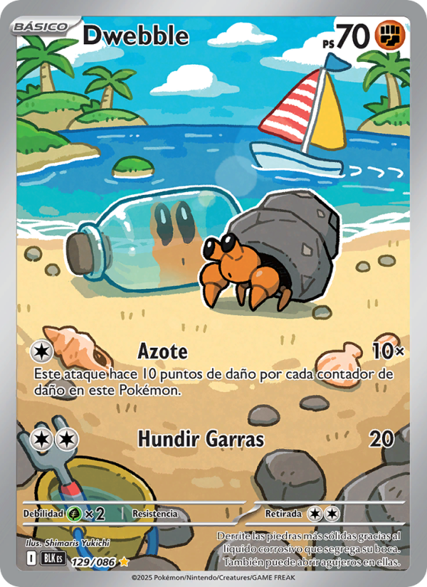 Dwebble 129 — Schwarze Blitze (Spanish Pokémon TCG card)