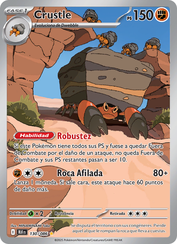 Crustle 130 — Schwarze Blitze (Spanish Pokémon TCG card)