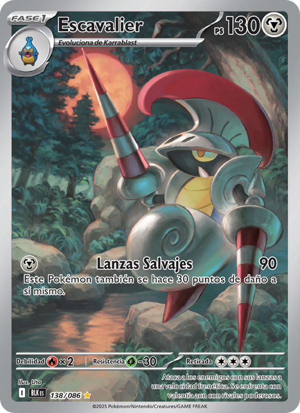 Escavalier 138 — Schwarze Blitze (Spanish Pokémon TCG card)