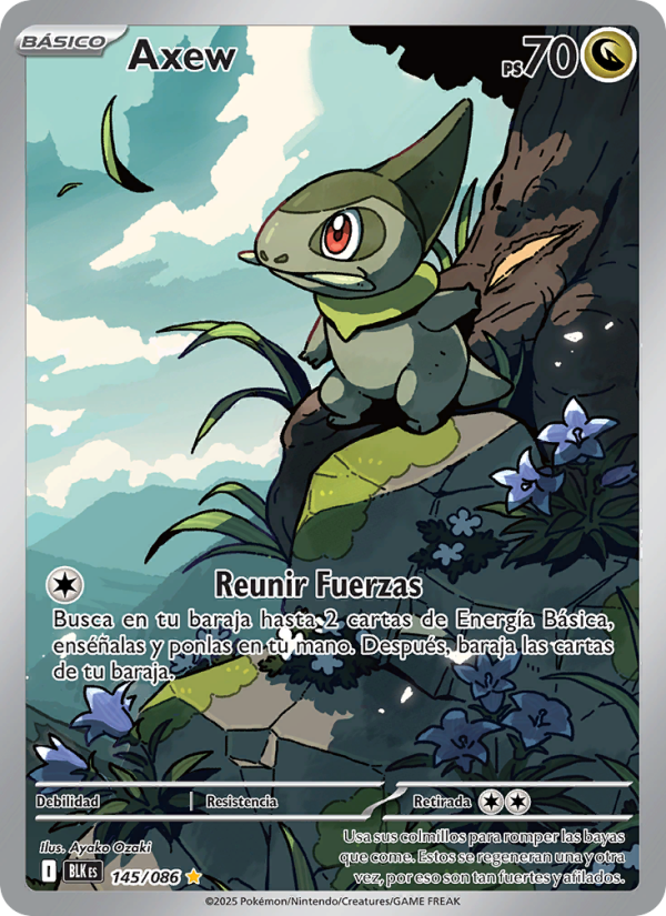 Axew 145 — Schwarze Blitze (Spanish Pokémon TCG card)