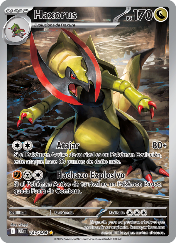 Haxorus 147 — Schwarze Blitze (Spanish Pokémon TCG card)