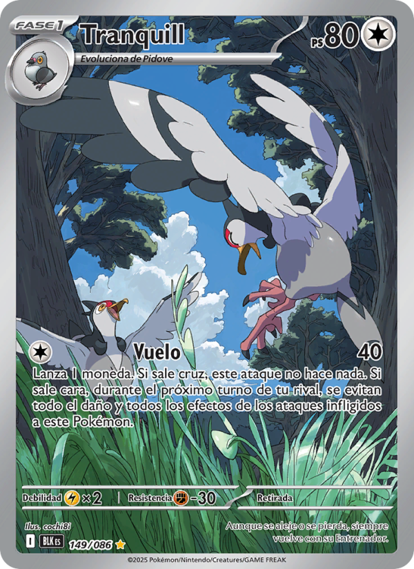 Tranquill 149 — Schwarze Blitze (Spanish Pokémon TCG card)