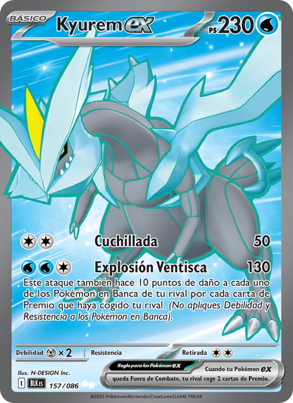 Kyurem ex 157 — Schwarze Blitze (Spanish Pokémon TCG card)