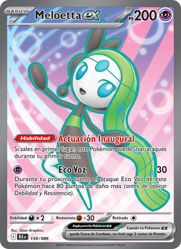 Meloetta ex 159 — Schwarze Blitze (Spanish Pokémon TCG card)