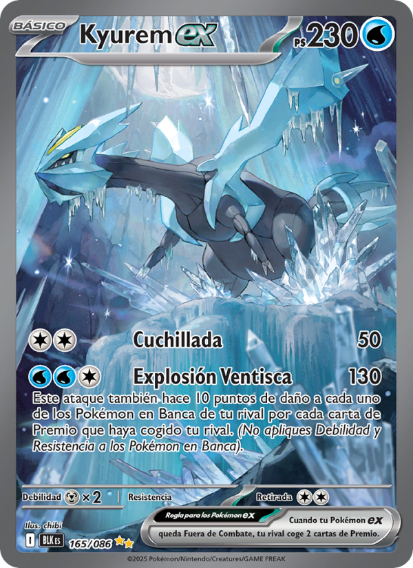 Kyurem ex 165 — Schwarze Blitze (Spanish Pokémon TCG card)