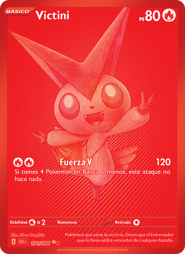 Victini 171 — Schwarze Blitze (Spanish Pokémon TCG card)