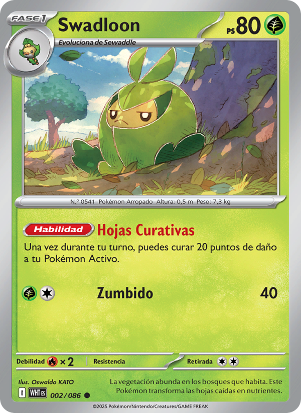 Swadloon 002 — Weiße Flammen (Spanish Pokémon TCG card)