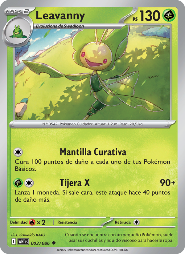 Leavanny 003 — Weiße Flammen (Spanish Pokémon TCG card)