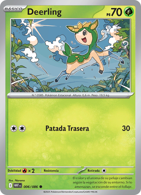 Deerling 006 — Weiße Flammen (Spanish Pokémon TCG card)