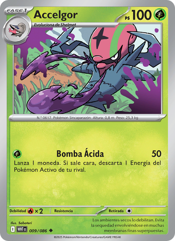 Accelgor 009 — Weiße Flammen (Spanish Pokémon TCG card)