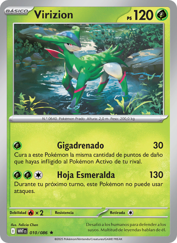Virizion 010 — Weiße Flammen (Spanish Pokémon TCG card)