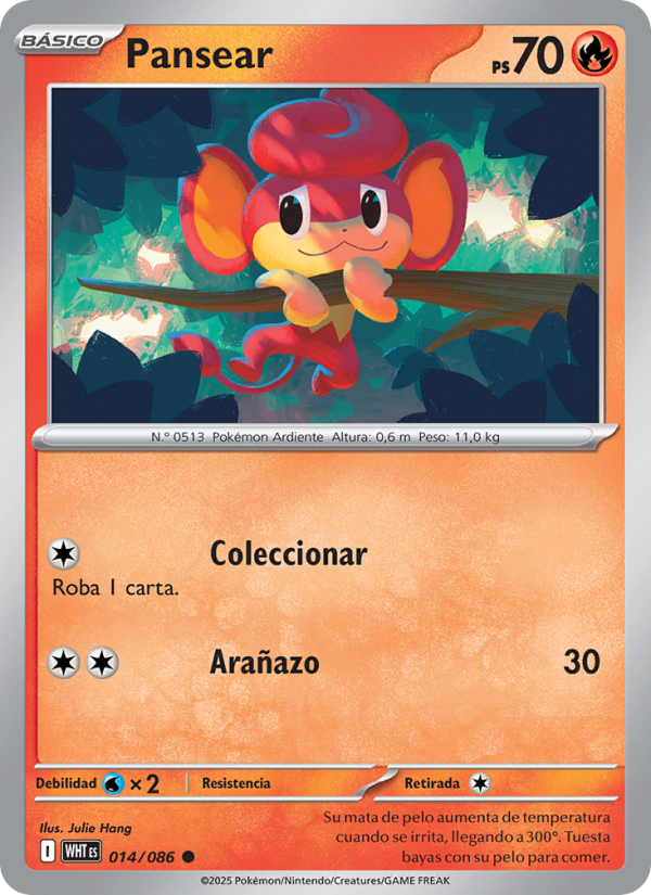 Pansear 014 — Weiße Flammen (Spanish Pokémon TCG card)