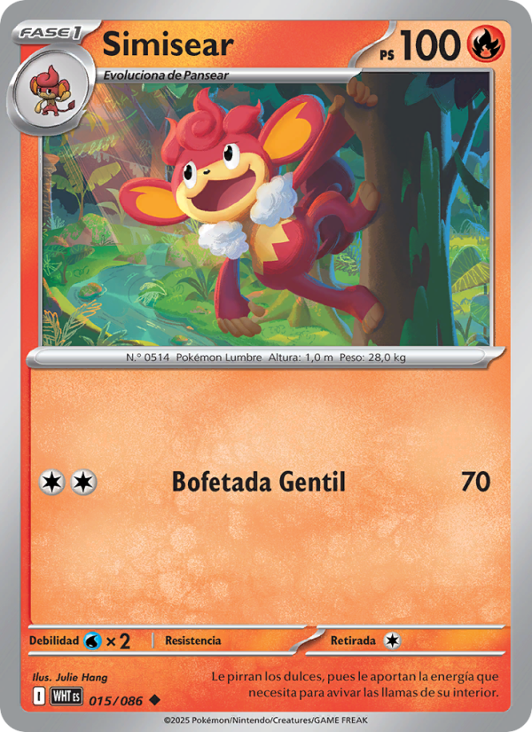 Simisear 015 — Weiße Flammen (Spanish Pokémon TCG card)