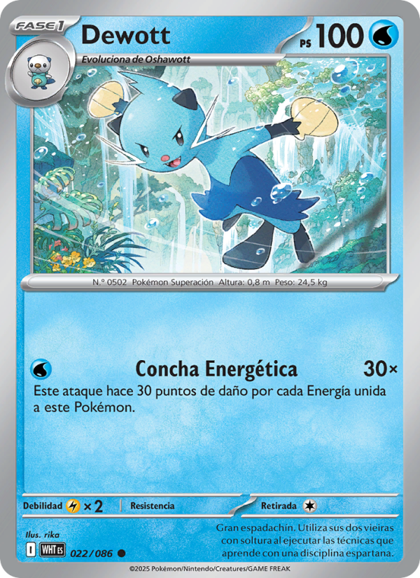 Dewott 022 — Weiße Flammen (Spanish Pokémon TCG card)
