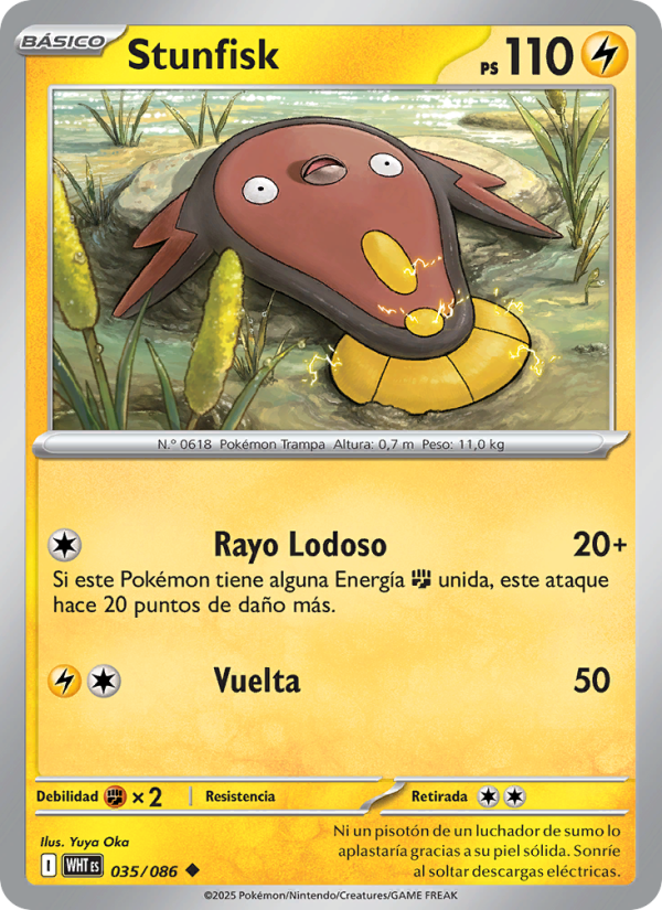 Stunfisk 035 — Weiße Flammen (Spanish Pokémon TCG card)