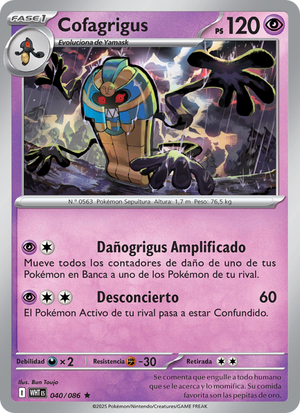 Cofagrigus 040 — Weiße Flammen (Spanish Pokémon TCG card)