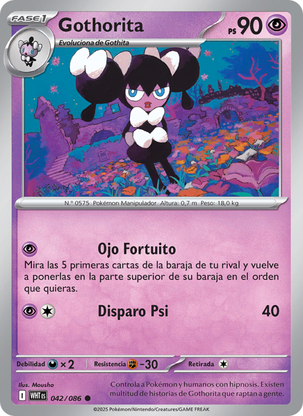 Gothorita 042 — Weiße Flammen (Spanish Pokémon TCG card)