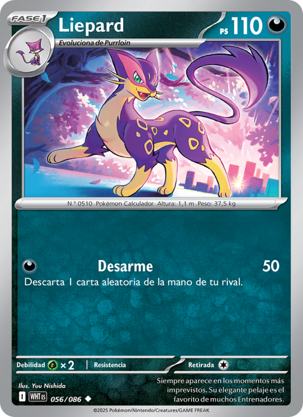 Liepard 056 — Weiße Flammen (Spanish Pokémon TCG card)