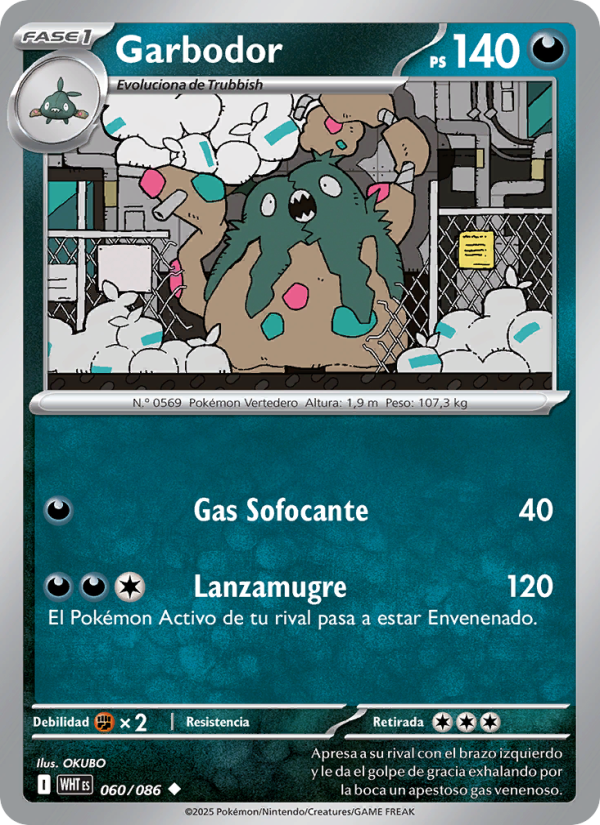 Garbodor 060 — Weiße Flammen (Spanish Pokémon TCG card)